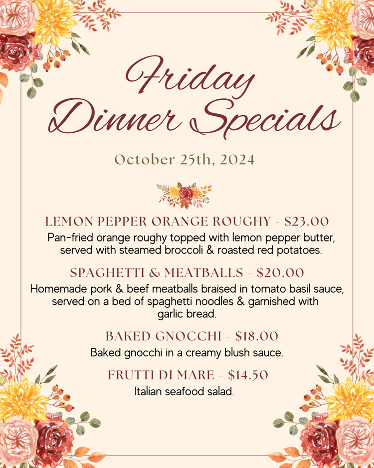 October 25th Specials